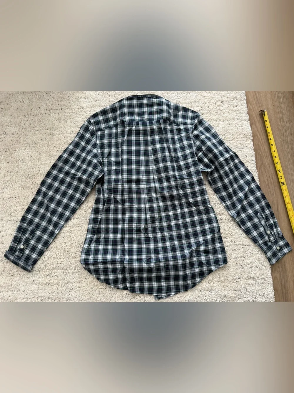 NWT Ralph Lauren Boys XL 18-20 Plaid Button Front Shirt Green Blue Cotton